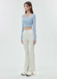 ISLACB046 Mist Sheer Long Sleeve Crop Top (Fixed Pad)