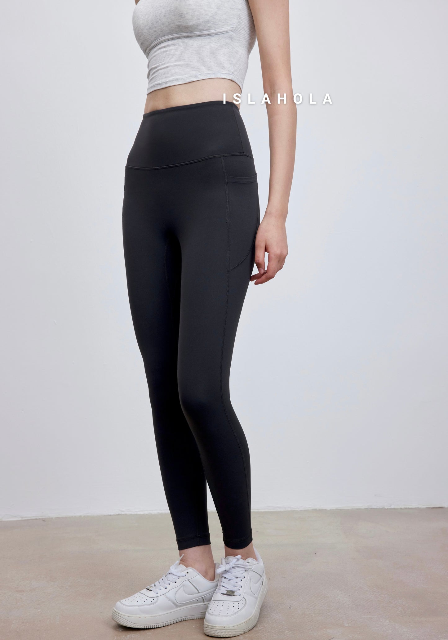 ISLAL015 High waisted side pocket leggings