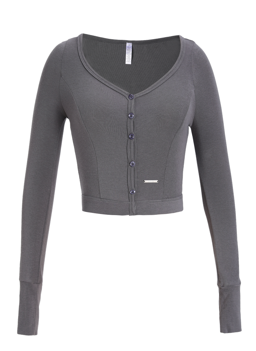 ISLAOUT074 Button Scoop Neck Long Sleeve Outer (ISLAHOLA Exclusive)