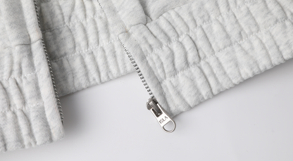 ISLAOUT075 Ribbed Hem Cropped Hoodie Jacket (ISLAHOLA Exclusive)