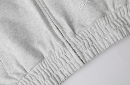 ISLAOUT075 Ribbed Hem Cropped Hoodie Jacket (ISLAHOLA Exclusive)