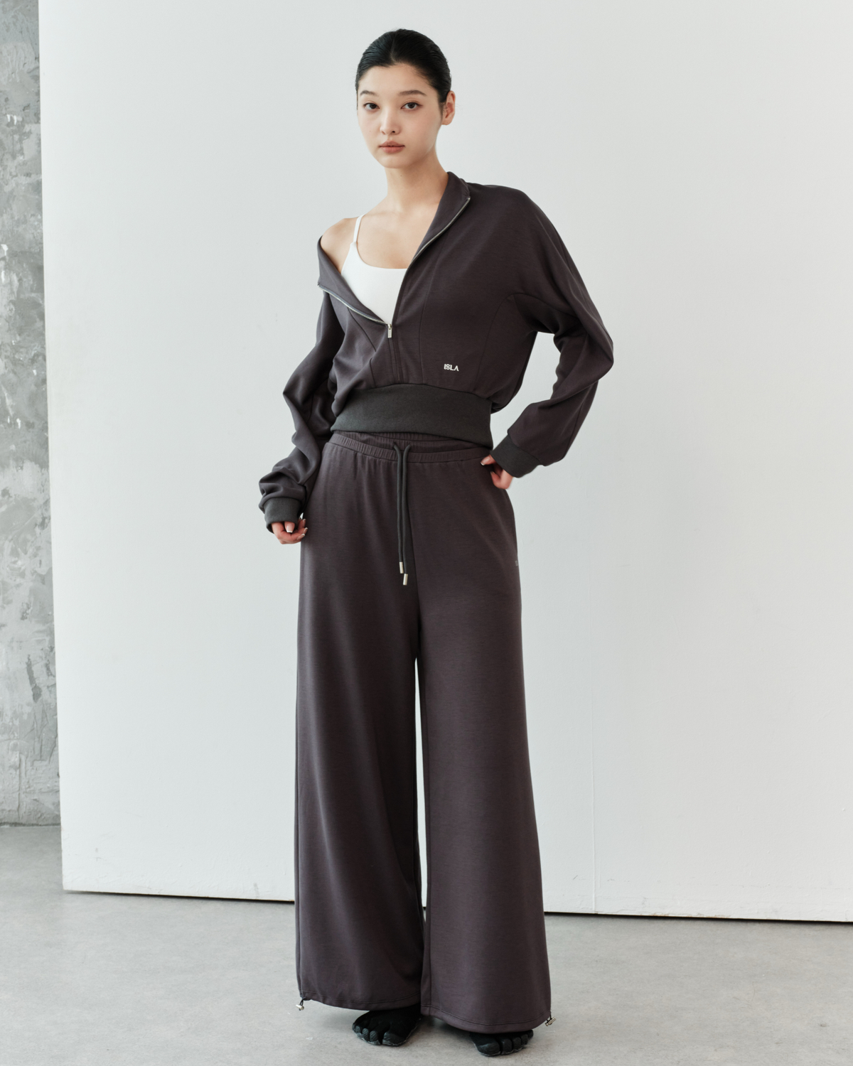 ISLABP019 Airy Fleece Drawstring Wide Leg Pants (ISLAHOLA Exclusive)