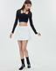 ISLACB046 Mist Sheer Long Sleeve Crop Top (Fixed Pad)