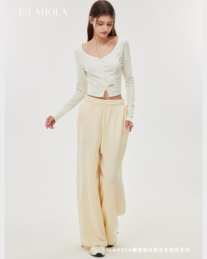 ISLABP019 Airy Fleece Drawstring Wide Leg Pants (ISLAHOLA Exclusive)
