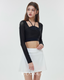 ISLACB046 Mist Sheer Long Sleeve Crop Top (Fixed Pad)