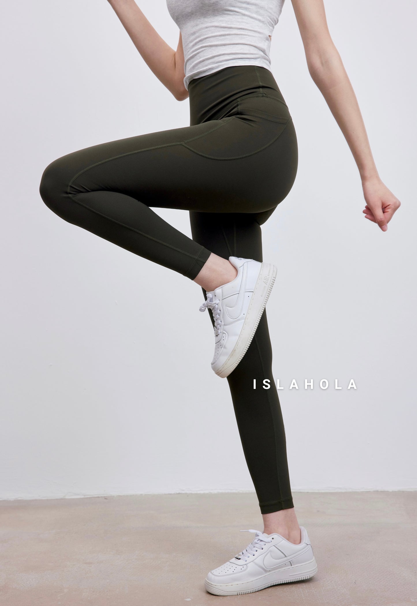 ISLAL015 High waisted side pocket leggings
