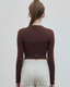 ISLACB014 Collarbone long sleeve crop top (3Colours)(fixed pad)