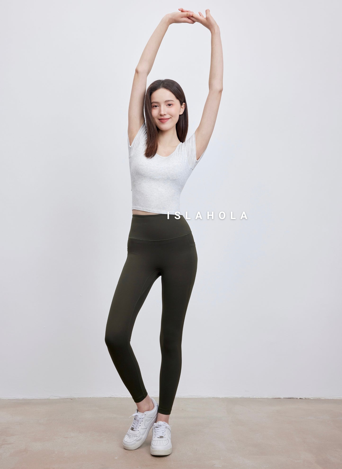 ISLAL015 High waisted side pocket leggings