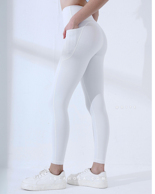 Islal015 High waisted side pocket leggings (修身版型)