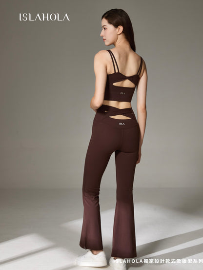 ISLABC008 High waisted cross back slit bootcut pants (ISLAHOLA Exclusive)