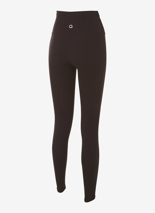 GL006 Grandeline - Cross shirring up leggings (Dark brown)(此產品不設折扣)