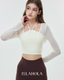 ISLACB046 Mist Sheer Long Sleeve Crop Top (Fixed Pad)