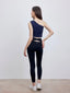 ISLAB057 One shoulder shirring long bra top