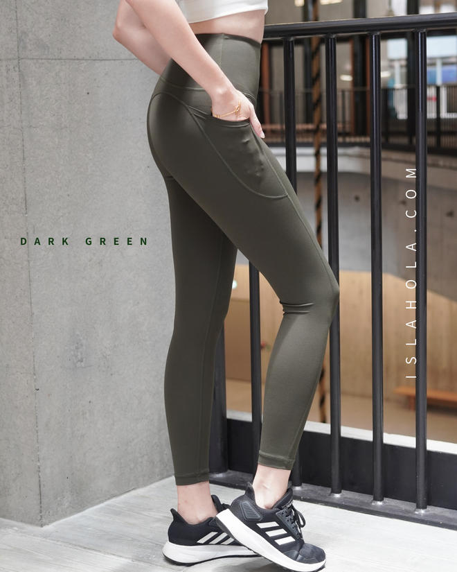 Islal015 High waisted side pocket leggings (修身版型)