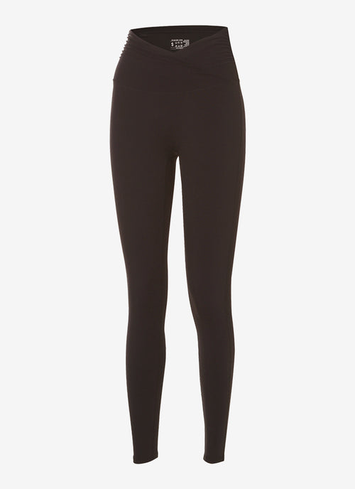 GL006 Grandeline - Cross shirring up leggings (Dark brown)(此產品不設折扣)