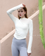 ISLACB035 Cut out bottle neck long sleeve crop top