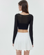 ISLACB046 Mist Sheer Long Sleeve Crop Top (Fixed Pad)