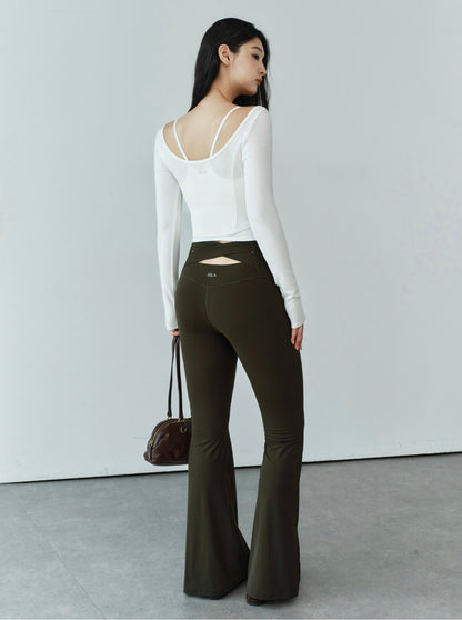 ISLABC008 High waisted cross back slit bootcut pants (ISLAHOLA Exclusive)
