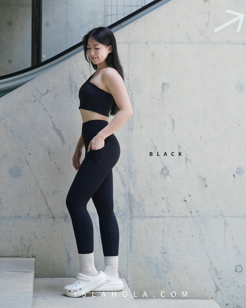 Islal015 High waisted side pocket leggings (修身版型)