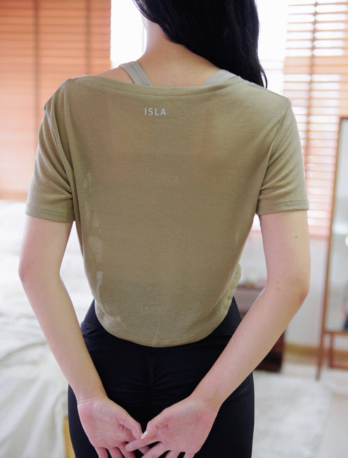 ISLAOUT002 Cotton light short sleeve outer (Forest green)