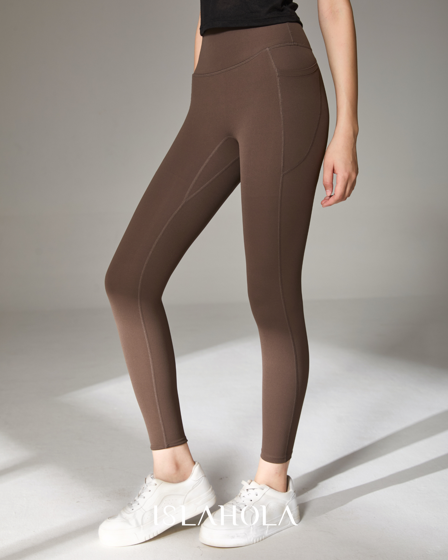 ISLAL015 High waisted side pocket leggings