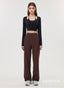 ISLACB045 Layered Elegance Button Long Sleeve crop Top (Fixed Pad)
