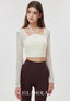 ISLACB046 Mist Sheer Long Sleeve Crop Top (Fixed Pad)