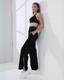 ISLABP001 High waisted slit banding pant (Black)