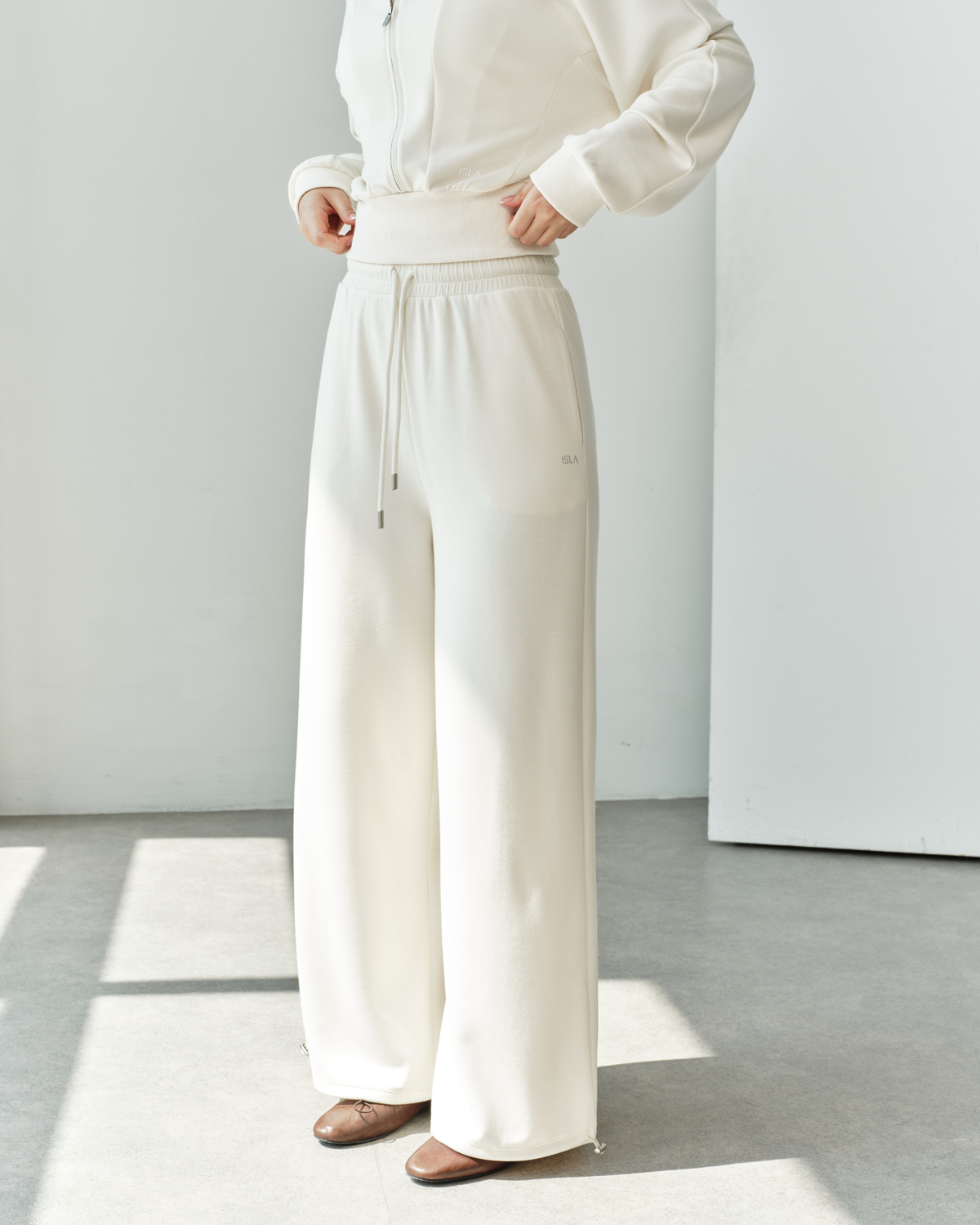 ISLABP019 Airy Fleece Drawstring Wide Leg Pants (ISLAHOLA Exclusive)