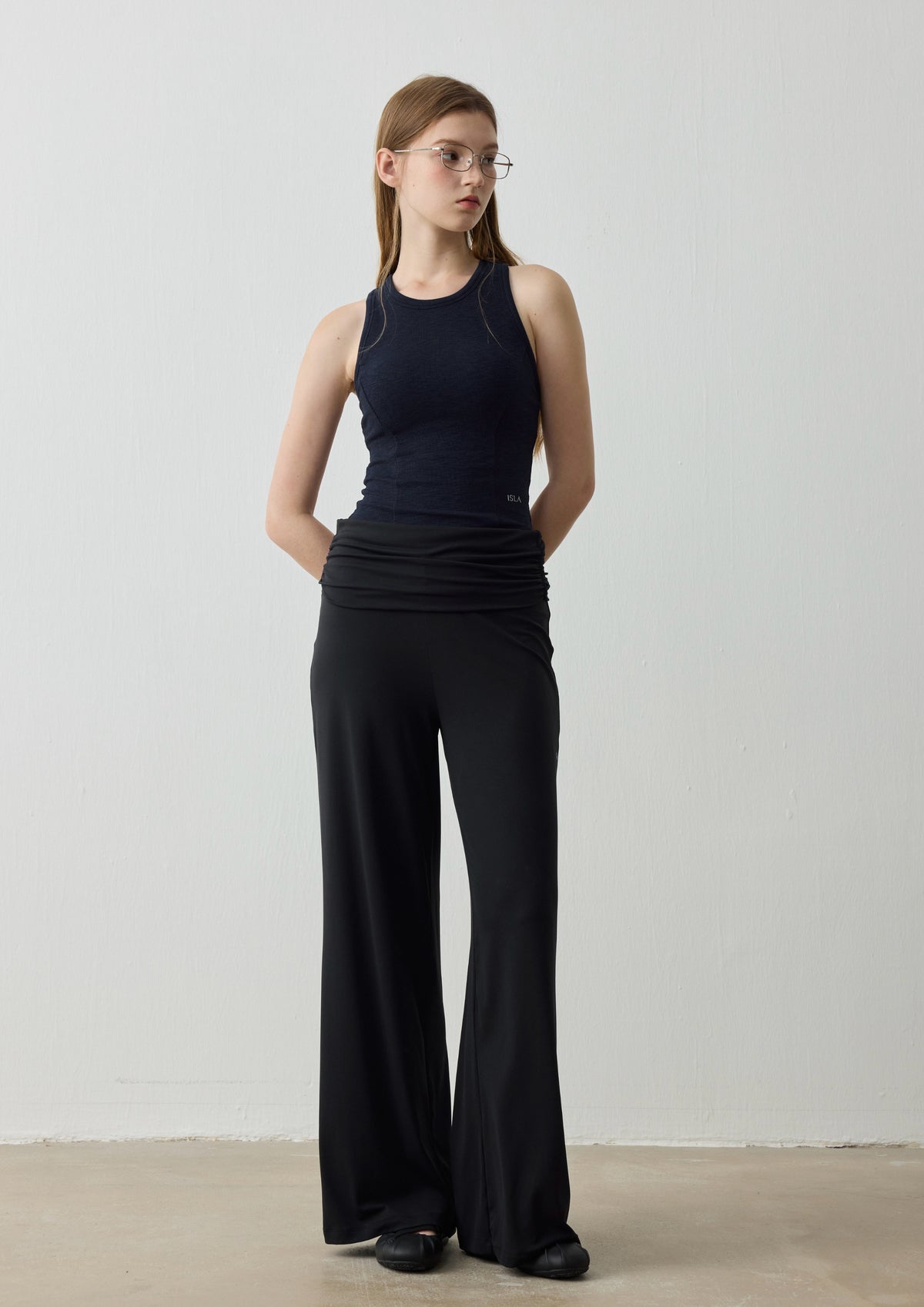 ISLABP021 Fluid Ruched Foldover Pants (ISLAHOLA EXCLUSIVE)
