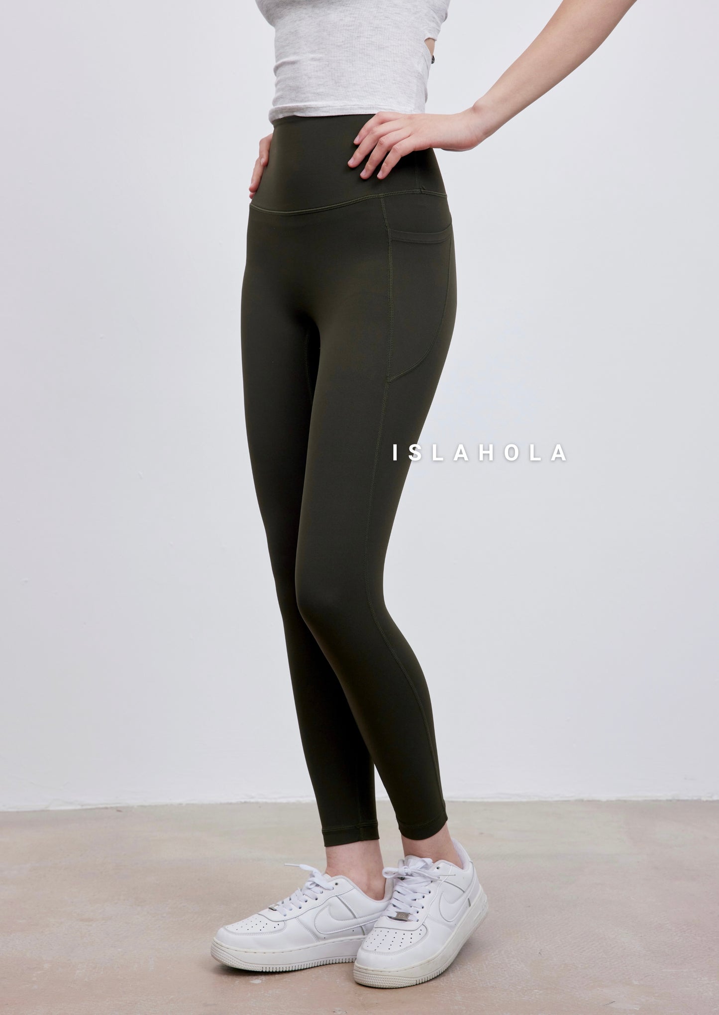 ISLAL015 High waisted side pocket leggings