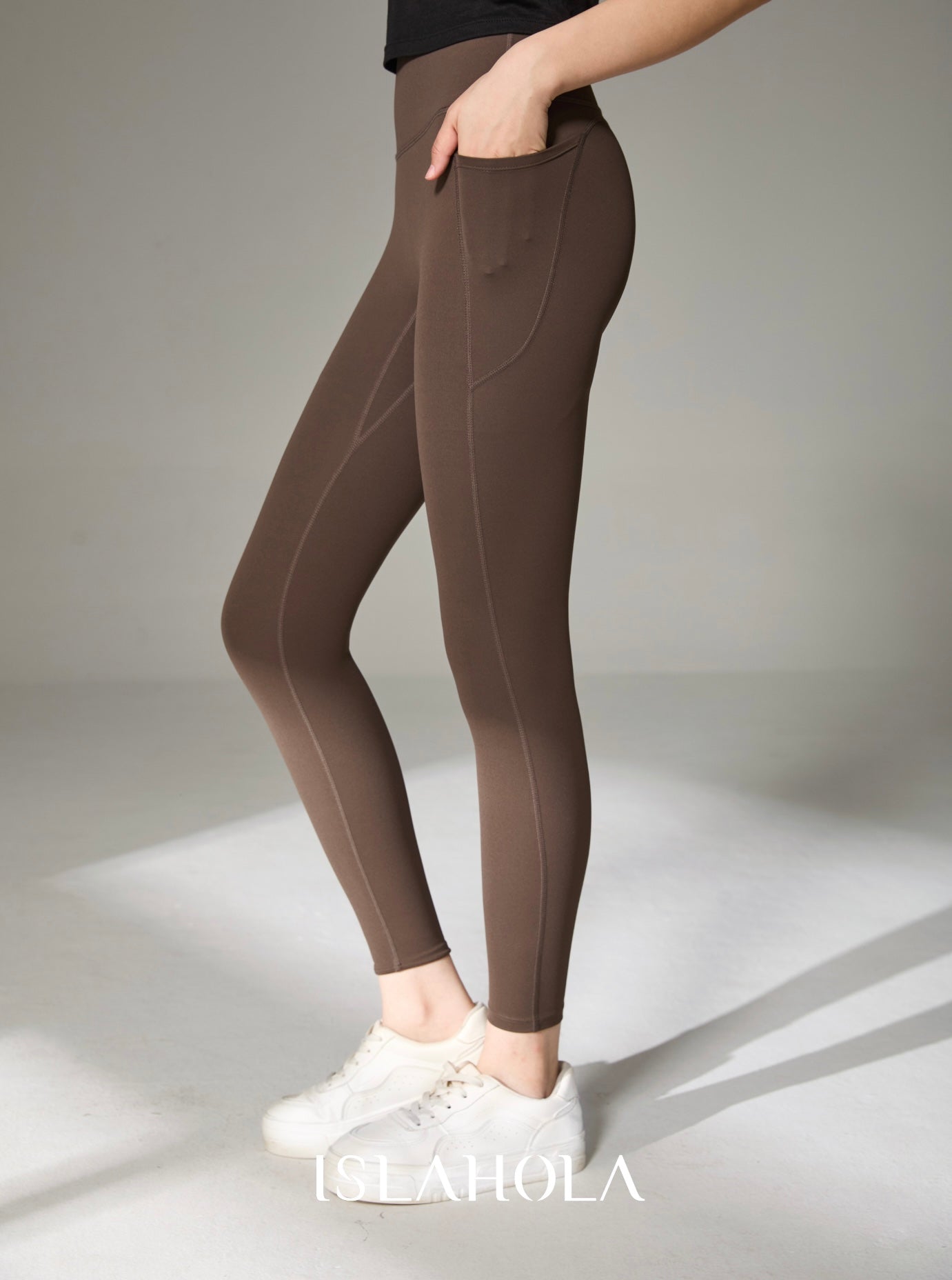 ISLAL015 High waisted side pocket leggings