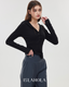ISLAOUT072 Airy Hood Button Long Sleeve Outer