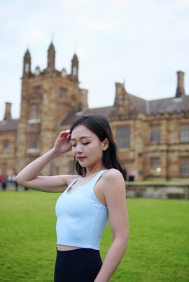 ISLACB003 V-neckline Crop Top (4 Colour) （Fixed Pad）