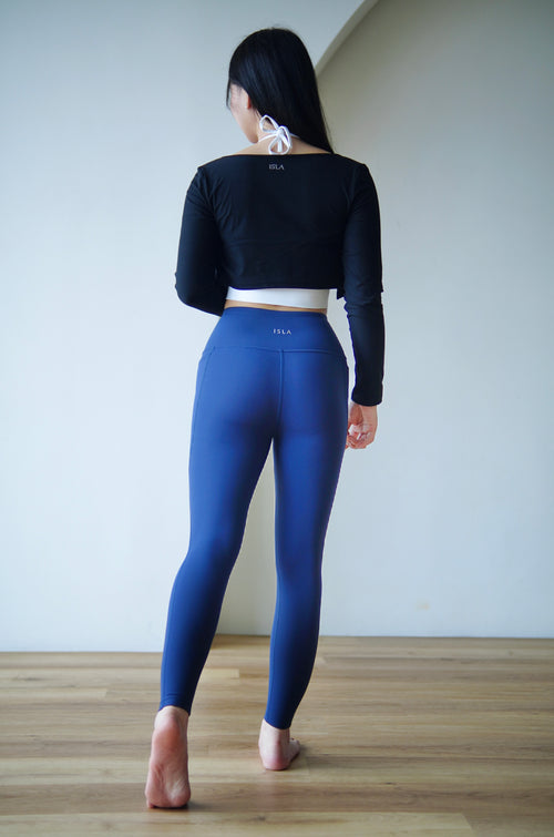 ISLAL008 High elasticity side pocket leggings（裸感版) (3 colors）