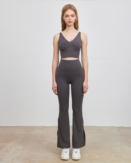ISLABC008 High waisted cross back slit bootcut pants (ISLAHOLA Exclusive)