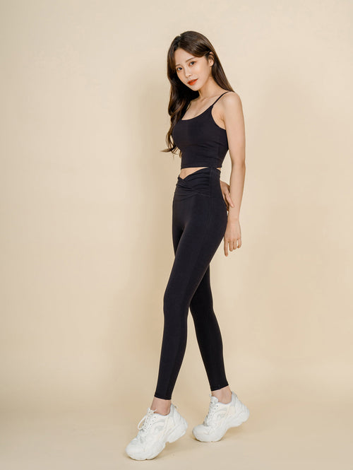 GL006 Grandeline - Cross shirring up leggings (Jean blue)(此產品不設折扣)