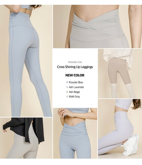 GL006 Grandeline - Cross shirring up leggings (Jean blue)(此產品不設折扣)