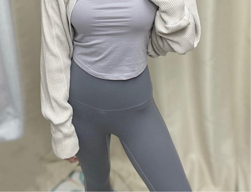 ISLAL006 One zero cut high waisted comfy pant (Grey)