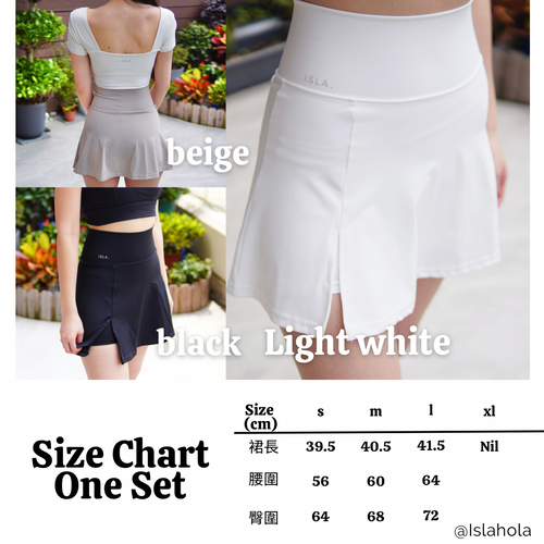 ISLASK001 All in one all high waisted skirt (white)
