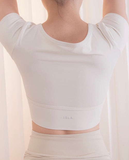 ISLACB004 All in one crop top (Ivory 象牙白）
